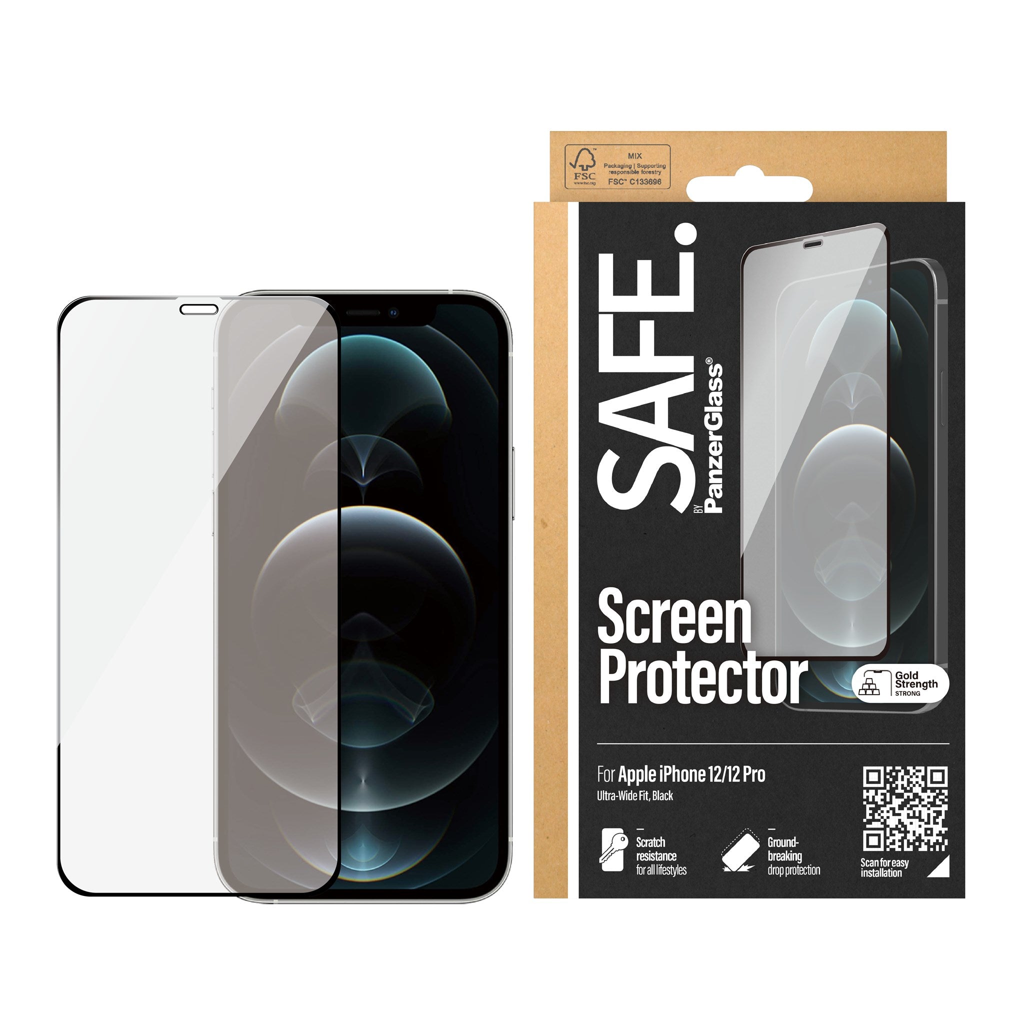 SAFE. by PanzerGlass® Screen Protector iPhone 12 | 12 Pro | Edge-to-Edge